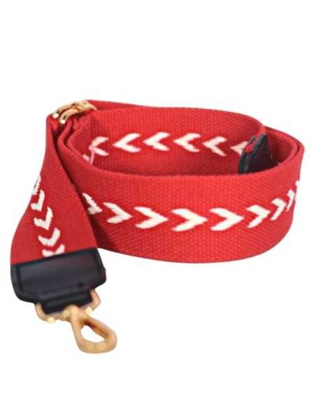 Correa roja de tela regulable