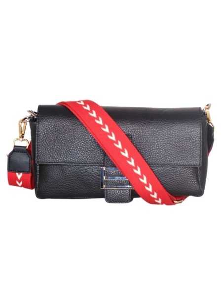 Correa roja de tela regulable