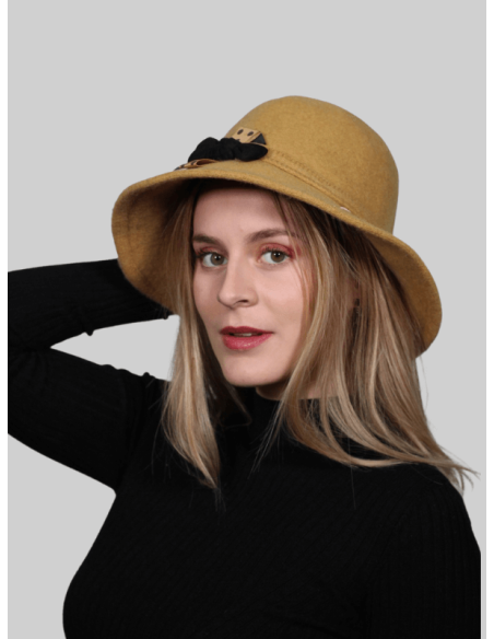 Sombrero de Mujer Mostaza en Campana