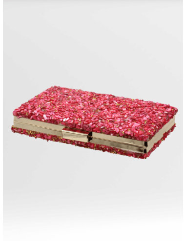 Bolso de Fiesta Fucsia con Pedrería Brillante