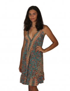 Vestido Veraniego de Mujer Corto Estampado Étnico Talla Única 2