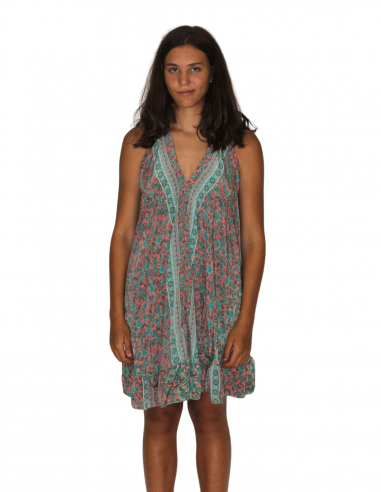 Vestido Veraniego de Mujer Corto Estampado Étnico Talla Única