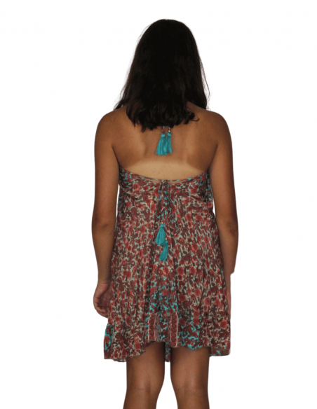 Vestido Veraniego de Mujer Corto Estampado Étnico Talla Única