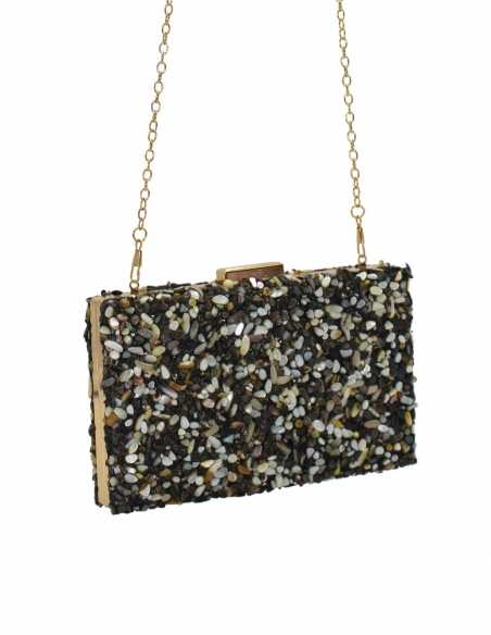 Brillo y Elegancia: Bolso Clutch de Fiesta Negro La Monsita ✨