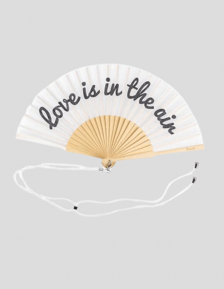 Abanico blanco "Love is in the air"